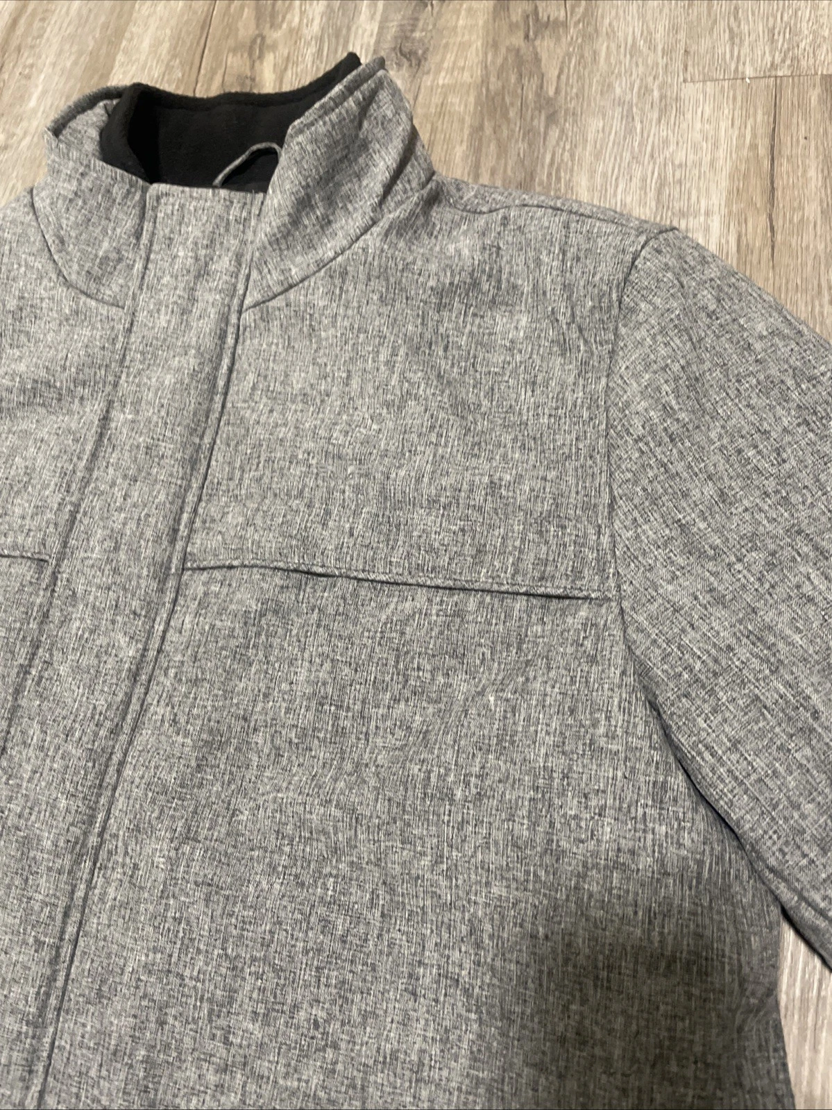 Dockers Mens Large Gray Softshell Jacket Quilted Puffer Lined Full Zip Coat Sz L - product detail image 9
