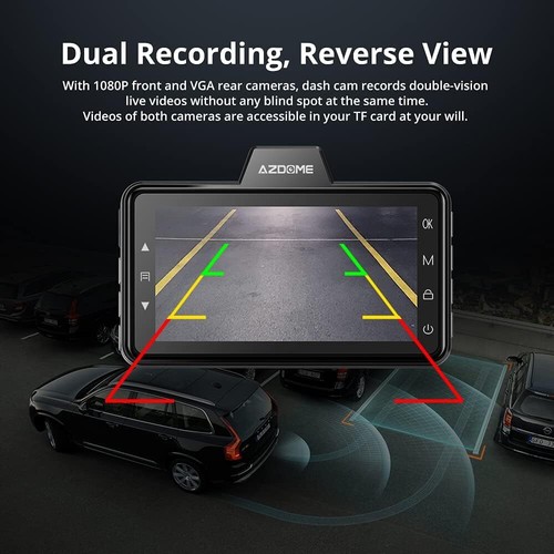 AZDOME 3" Dash Cam ADAS 1080P Front and Rear Driving Recorder Park Mode G-Sensor - Picture 11 of 17