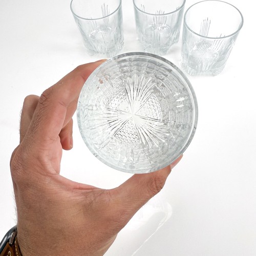 4 Vintage BORMIOLI ROCCO SELECTA Crystal Old Fashion Art Deco Glasses Cups - Picture 8 of 14