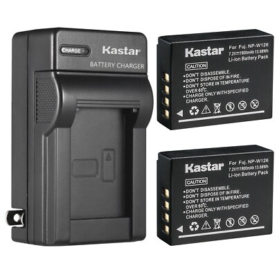 Wall Charger & 2 battery for Fujifilm X-A7 X-A10 X-E1 X-E2  X-E2S X-E3 X-E4 X-H1