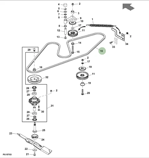 John deere deck drive belt sale
