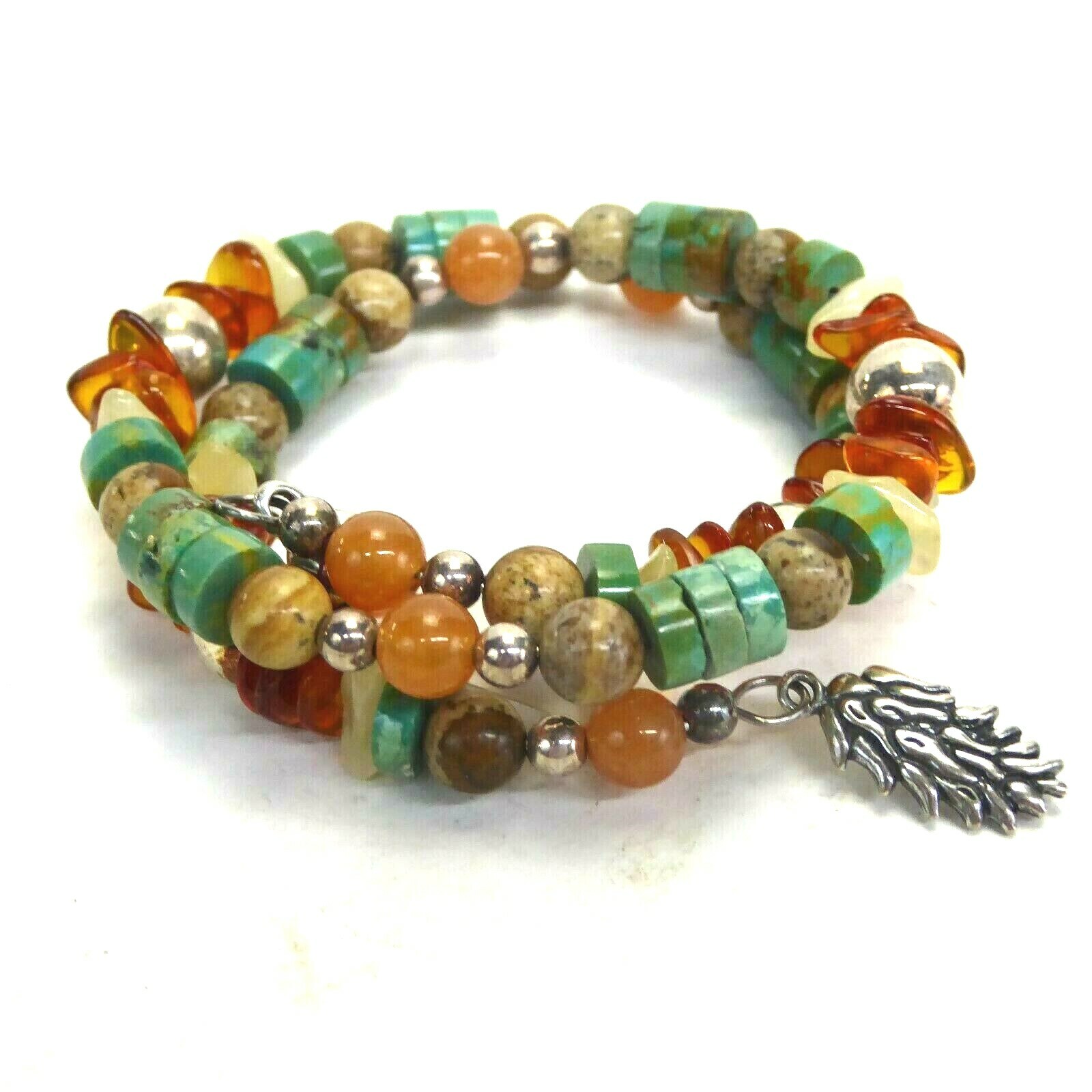 Multi Stone Bracelet with Silver Beads - image 2