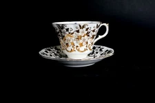 Vintage Queen Anne Bone China Gold Floral & Violet Tea Cup & Saucer #168 