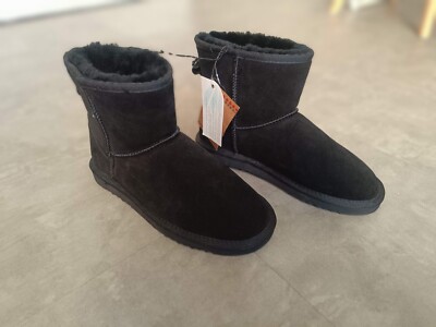 UGG CLASSIC MINI BLACK SUEDE SHEEPSKIN WATERPROOF MEN'S BOOTS SIZE US 9/UK 8 NEW