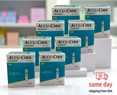 Accu-Chek Instant 50 Test Strips X 8 Box (400 total) Delivery from USA Exp:12-26