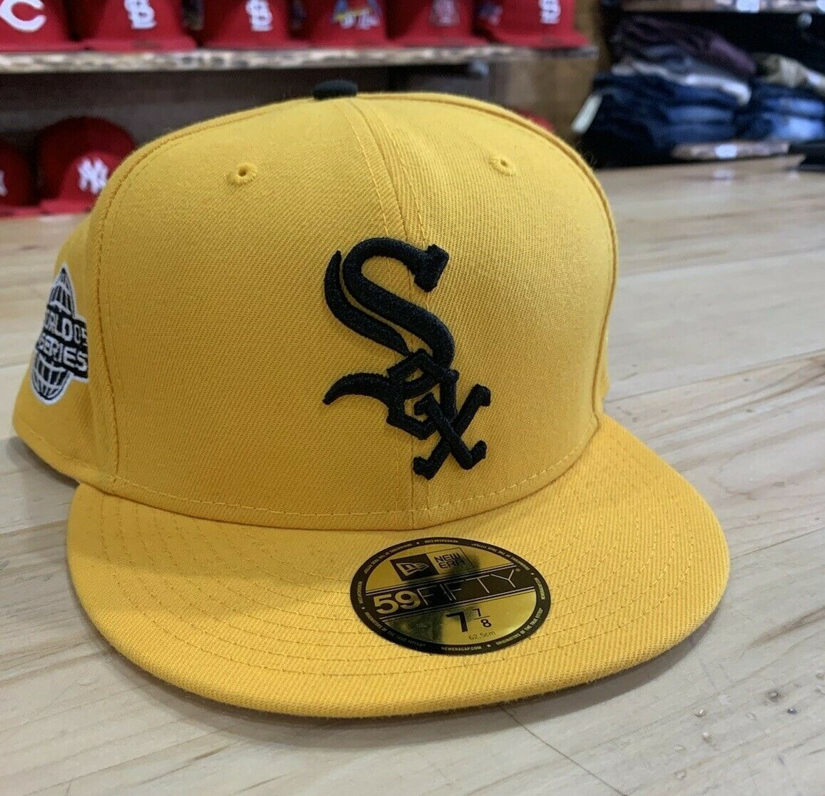 Casquette New Era 59FIFTY Chicago White Sox - Jaune Marine Rare - Taille 7 5/8 - Neuf Avec étiquettes
