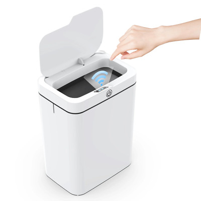 Automatic Bathroom Trash Can with Lid, 3.95 Gallon Touchless Trash Bin, Smart Pl