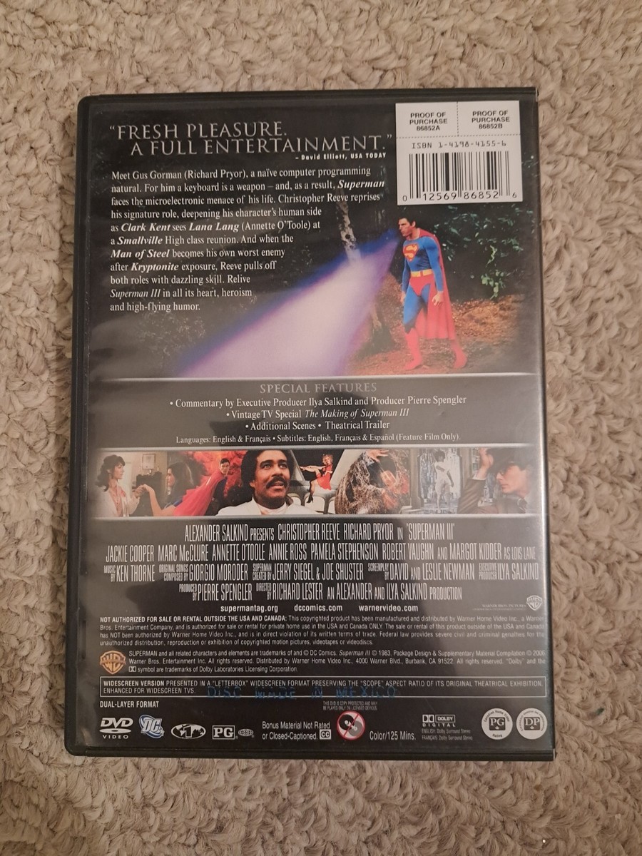 Superman III (DVD, 2006, Deluxe Edition) 12569868526| eBay