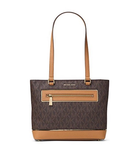 Michael Kors Frame Out Large North South MK signature Tote Brown - msrp $248 - Picture 6 of 8