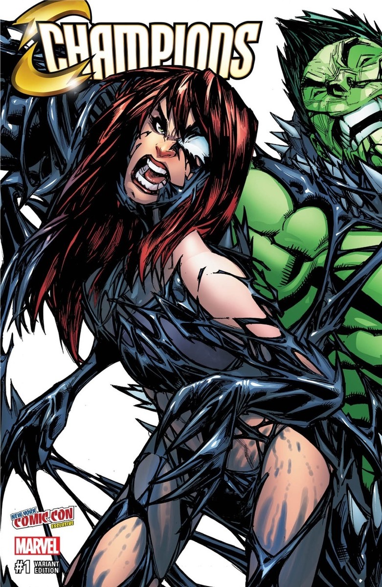 AMAZING SPIDERMAN 19 CHAMPIONS 1 VENOM BLACK CAT MJ RAMOS COLOR