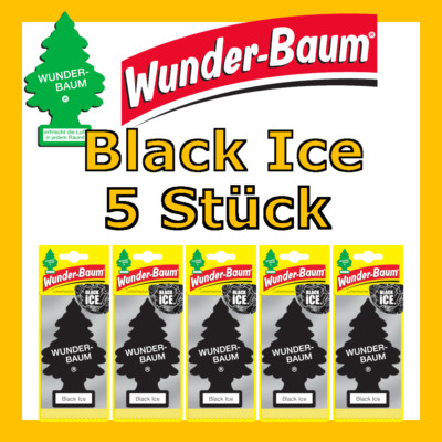 Wunder-Baum Duftbaum Black Ice Auto Camper Lufterfrischer | Black Ice | 5 Stück