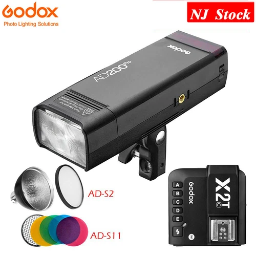 US Godox AD200PRO 2.4G TTL HSS Pocket Speedlite Flash X2T-C Trigger For Canon