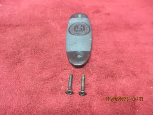 H&R "HUNTSMAN" 58 cal., 1970's, Black Powder.,, PART:  Butt Plate w/screws
