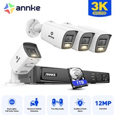 ANNKE 3K Colorvu CCTV System Two-Way Audio IP Camera 8CH 12MP POE H.265+ NVR 1TB