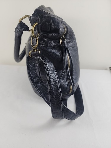 Borsa a tracolla GAL SOFT spessa NERA pelle ciottoli borsa grande pelle americana co - Foto 18 di 24