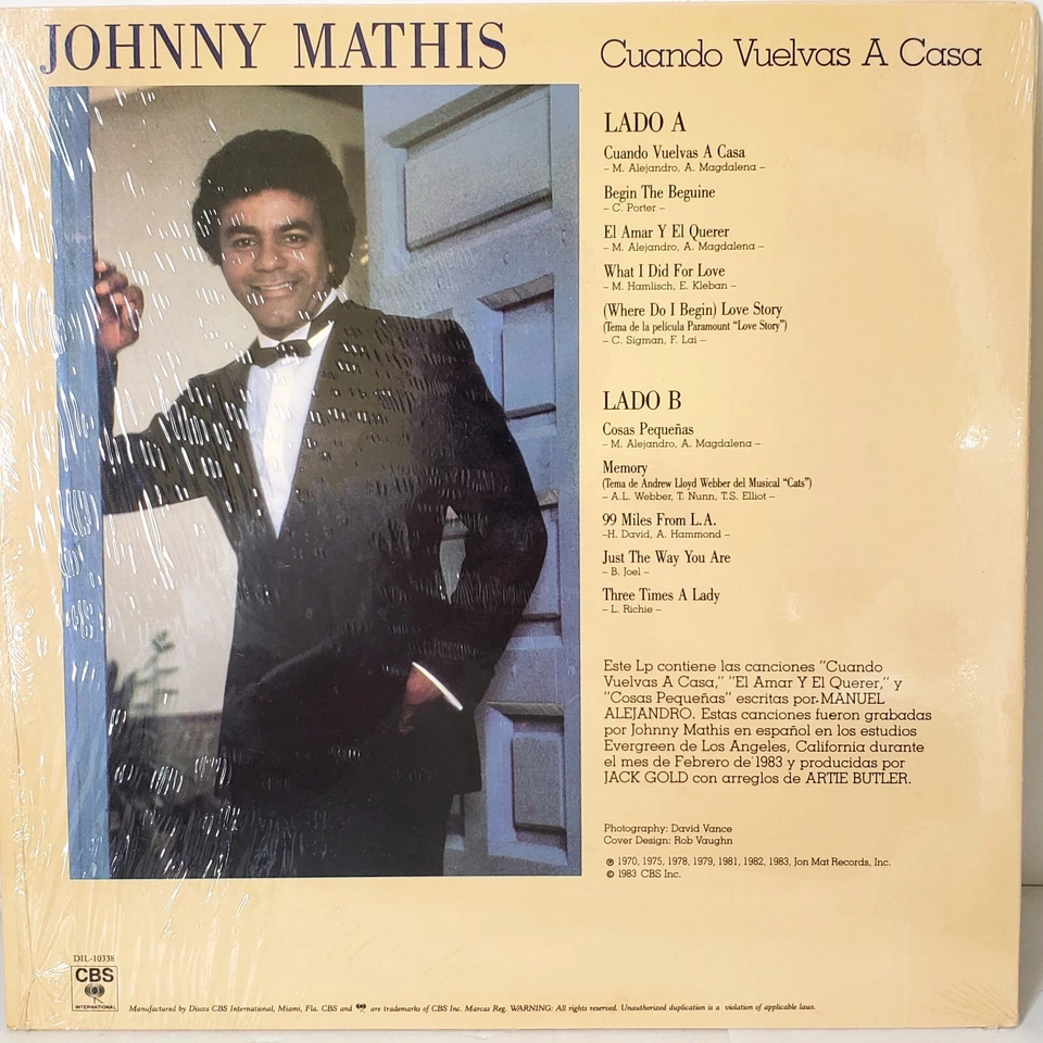 Johnny Mathis Cuando Vuelvas A Casa. Mint Condition. Fast Shipping from USA. - Image 2 of 3
