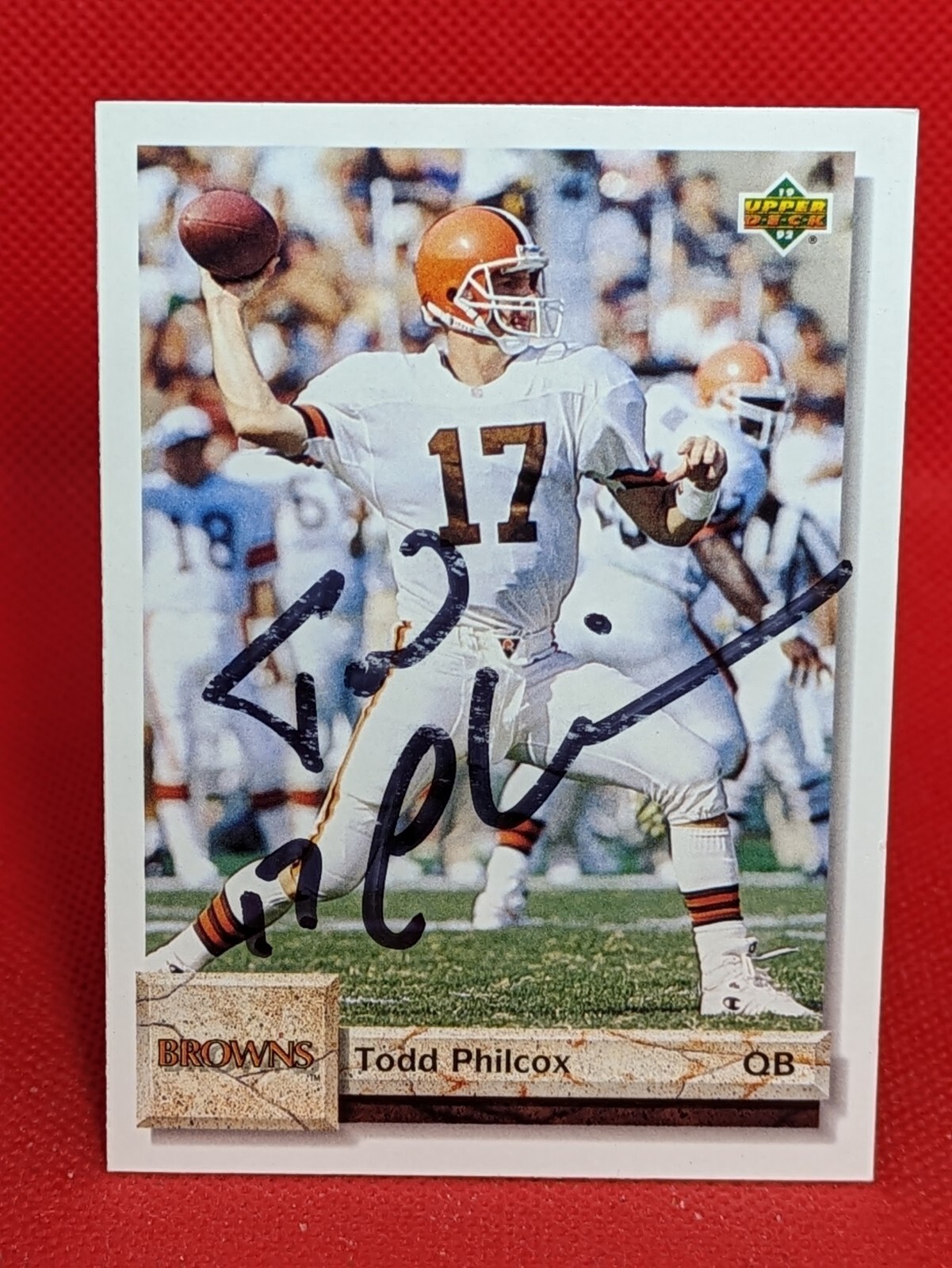 PERSONAL AUTOGRAPH signed on card: Todd Philcox 1992 Upper Deck #595