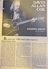 1983 Country Singer David Allan Coe