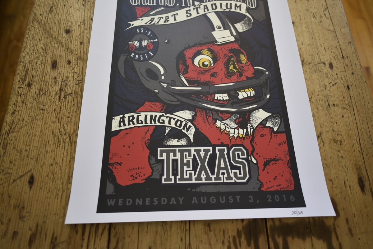 Guns N' Roses ポスター Guns N Roses - Rare Tour Lithograph / Poster - AT&T Stadium