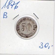 50 PF 1876 B   Silber   SS  ab 5 auktionen portofrei