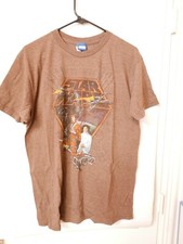 Vintage Star Wars Lucas Film Luke Skywalker Princess Leia T Shirt Brown size LG