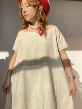Antique Edwardian Nightgown Cotton 1910s Dress L