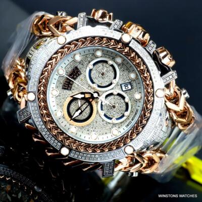 Invicta Reserve Gladiator 2.92CTW Diamond 2 Tone Rose Swiss Steel
