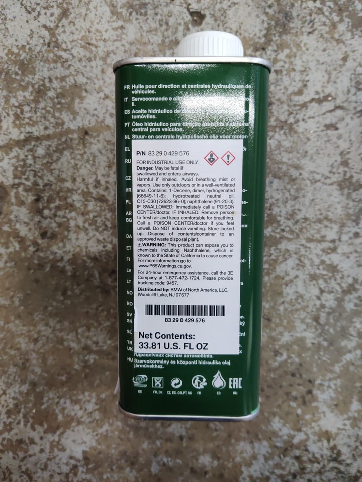 Genuine BMW Power Steering Fluid CHF 11S 1 Liter 83290429576 eBay