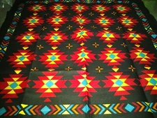 new BANDANA HANKY SOUTHWEST AZTEC IND BLACK MULTCOTTON COWBOY BIKER HIPPIE SCARF