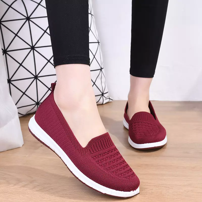 Women Casual Comfort Flat Shoes Sneakers Slip On Loafers Walking Breathable  Shoe