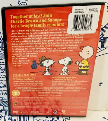 New Peanuts Snoopy's Reunion Dvd Deluxe Edition Remastered Charlie