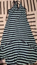 G By Guess Womens Strappy Blue Striped High/Low Sundress Size Medium