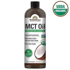 Windmill USDA Organic MCT Oil, 32 Ounces, USDA Certified Organic Free Shipping..