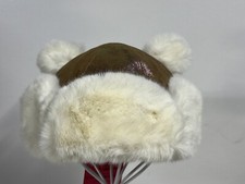 UGG Kids Trapper 2-4 years Shearling Hat Chestnut Fusia Glitter Leather  NEW