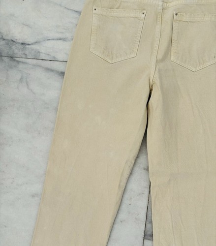 Zara Beige High Rise Wide Leg Distressed Jeans Size 8 - Picture 11 of 13