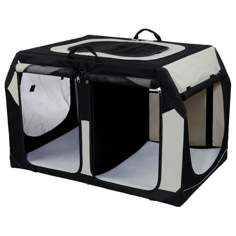 Trixie Transportbox Vario Double 91x60cm für Hunde und Katzen schwarz/grau - Bild 3 von 4