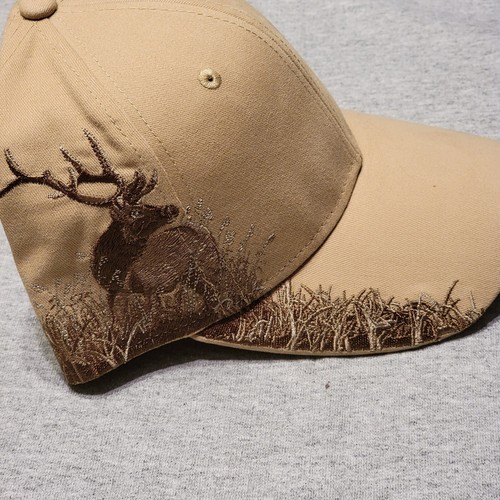 Dri Duck Khaki Elk Hat Cap 6 Panel Adjustable 100% Brushed Cotton Twill - Picture 7 of 7
