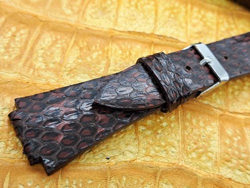 28mm/18mm Exotic Leather Watch Band Bespoke Military Fashion Minimalist Design - Picture 6 of 12