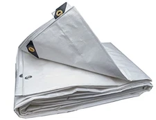 6 Ft. X 8 Ft. Heavy Duty 6 Oz. White Tarp 11-12 Mil Thick