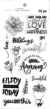 Love Encouragement & Flowers Clear Stamp Set by Recollections 624131 NEW!