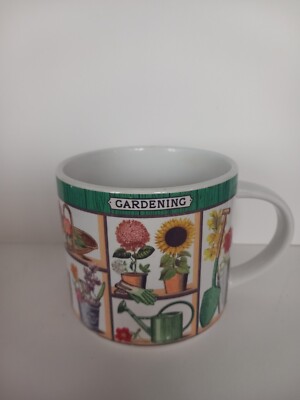 Cavallini & Co., ''GARDENING'' Keramik Kaffeebecher, 14 Unzen, 3,5'' hoch
