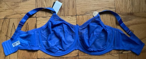 44H - WACOAL Retro Chic Full Figure Underwire Bra; Blue Radiant, New - Picture 6 of 7