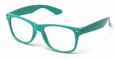 Colorful Clear Lens Glasses Neon Retro Vintage Colors