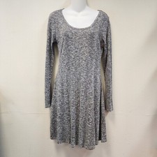 No Comment Princess Cut Sweater Dress XL Gray Long Sleeve Scoop Neck Y2k