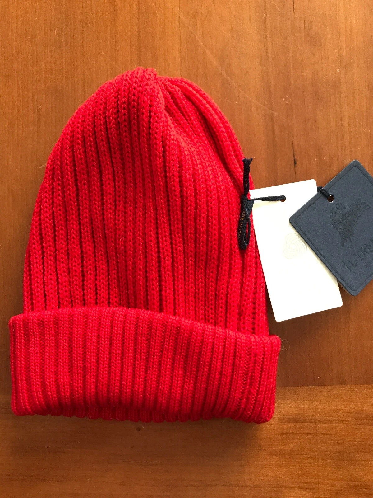 Il Trenino (Italy) NWT 100% Wool Red Ribbed Knit Hat - 3-4T