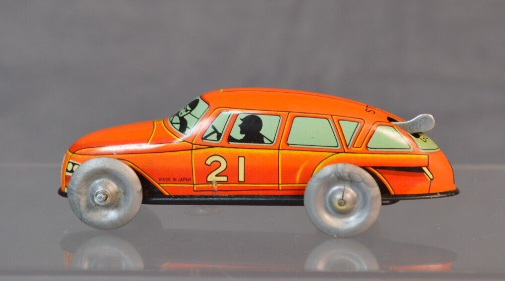 Vintage Marx Tin Windup #21 Red Whiz Race Car Mint Lot 1