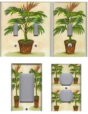 PALM TREE IN BASKET PALM TREE HOME WALL DECOR LIGHT SWITCH PLATES OR OUTLETS
