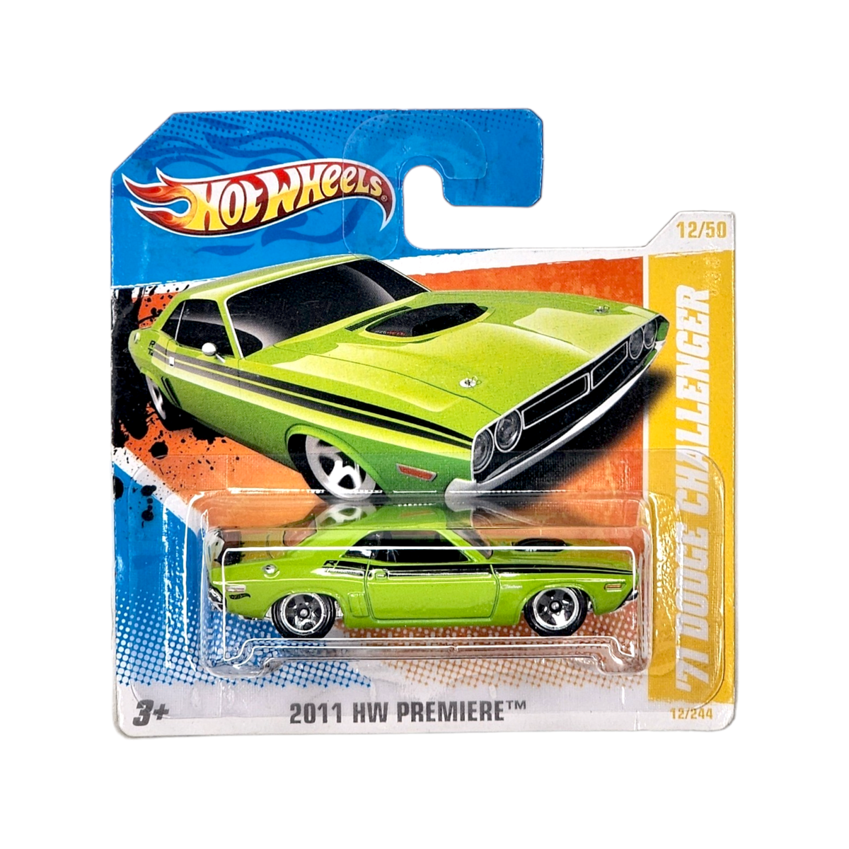 HOT WHEELS '71 Dodge Challenger Lime Green New Models Short HOT WHEELS '71 Dodge Challenger Lime Green New Models Short