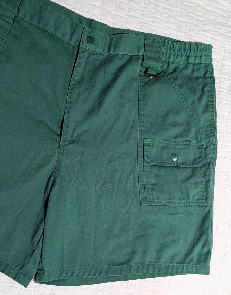 Haband ! Vintage Cargo Shorts Green 42 X 6  Pockets Outdoors Hiking Fishing  - Image 4 of 4