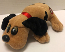 Vintage 1986 Pound Puppies 8" Brown Dog With Black Ears And Spots Plush
